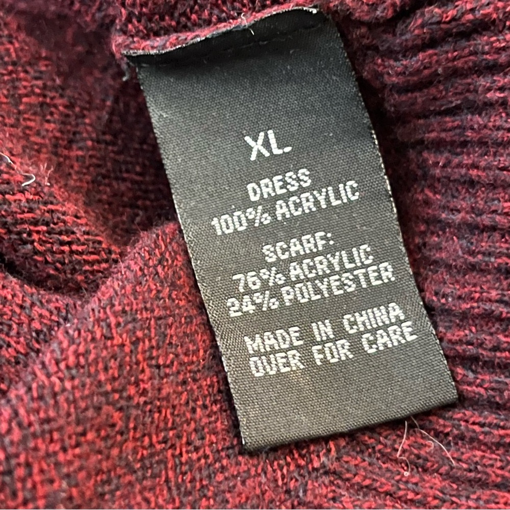 by & by Sweater Dress Long Sleeve Scoop Neck Burgundy XL Juniors - Picture 5 of 6